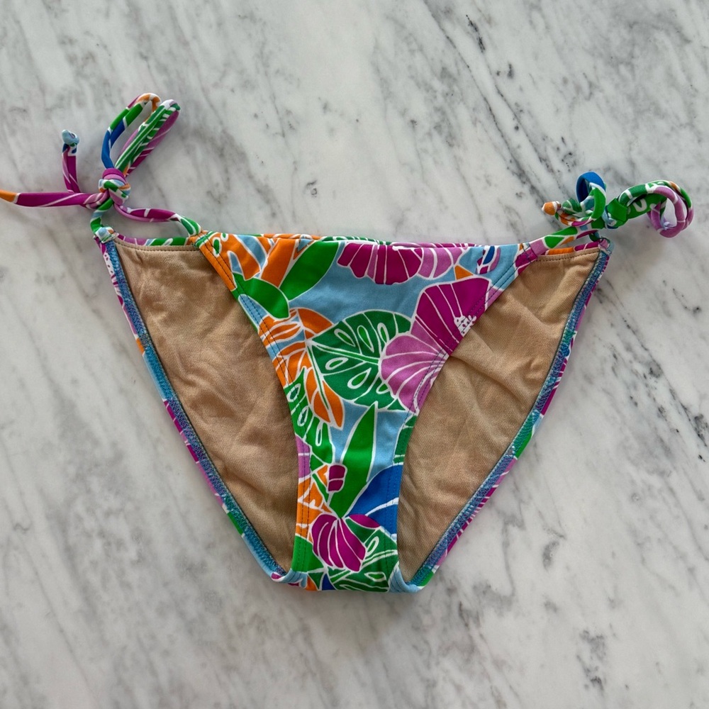 ALLOY Side Tie Bikini Bottoms Palm print Swim Bottom women’s small new